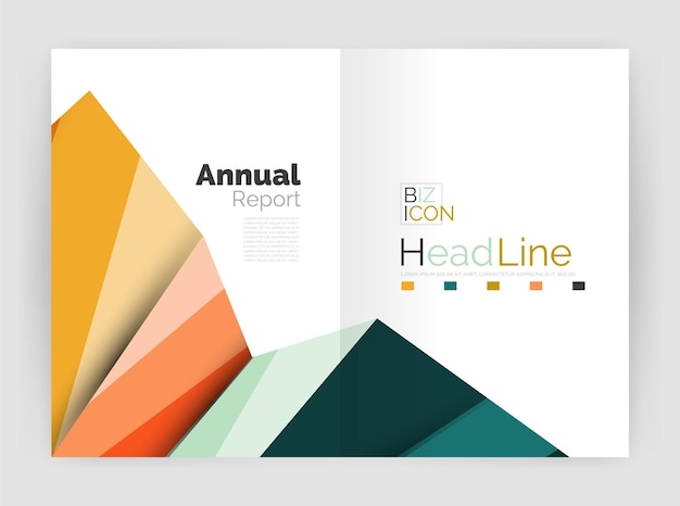 Plantilla geométrica de informe anual de vector