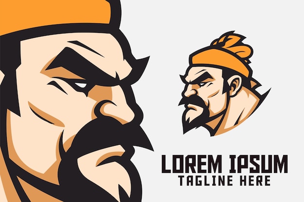 Plantilla de gimnasio de lucha de luchadores de sumo Logotipo de mascota principal