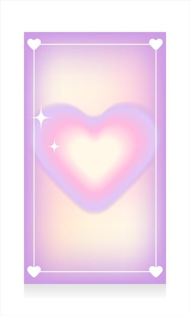 plantilla de gradiente con corazón de estilo de los años 90 para la historia