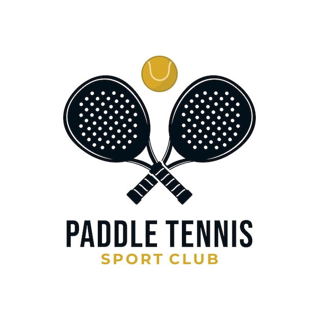 Plantilla gráfica de deporte de pádel. ilustración de torneo de juego de icono de pelota de paddle.