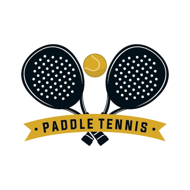 Vector plantilla gráfica de deporte de pádel. ilustración de torneo de juego de icono de pelota de paddle.