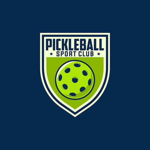 Vector plantilla gráfica de deporte pickleball. ilustraciones de vectores de torneo de juego de pelota de pepinillo.