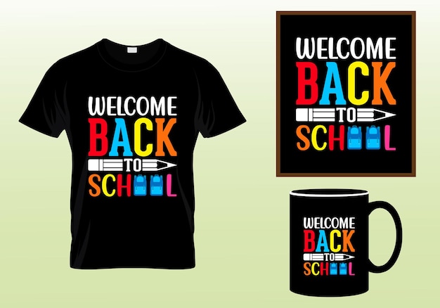 Plantilla gráfica de diseño de camiseta de regreso a la escuela