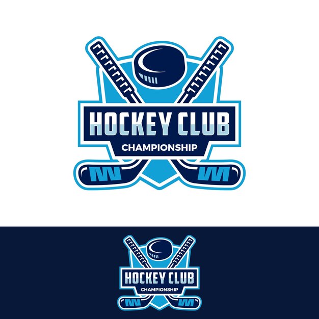 plantilla gráfica de vector de hockey deportivo. torneo de deportes de hielo en la ilustración de estilo de emblema de insignia.