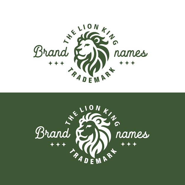 plantilla gráfica vectorial de diseño del logotipo de la cabeza de león