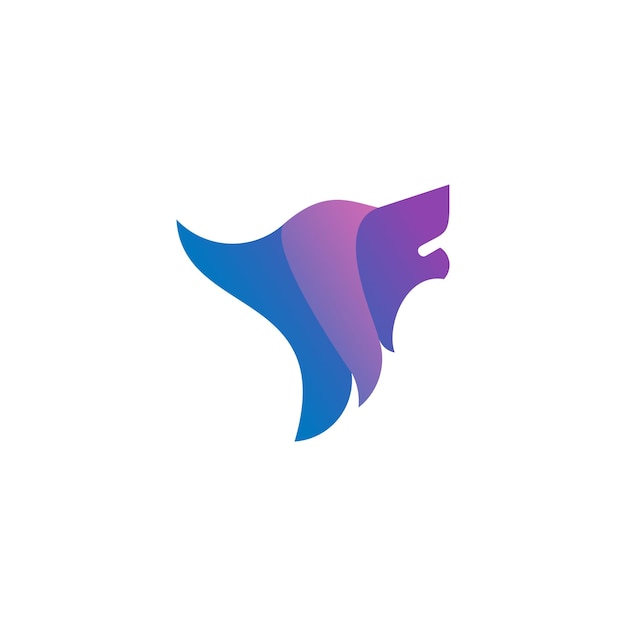 Plantilla gráfica vectorial de ilustración del logotipo de cabeza de lobo