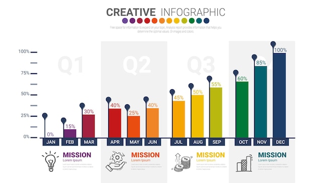 Plantilla de gráfico de gráfico colorido moderno