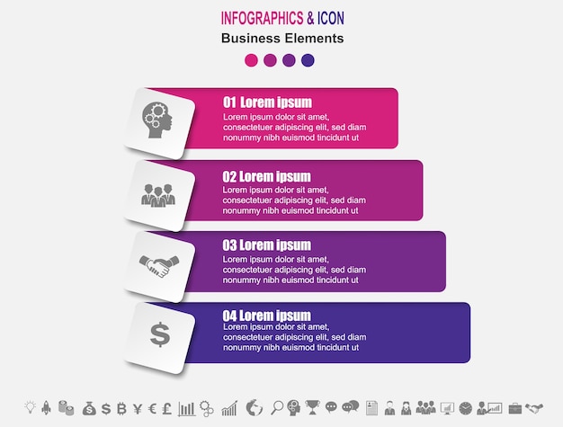 Plantilla de gráfico de proceso de línea de negocio de infografía.