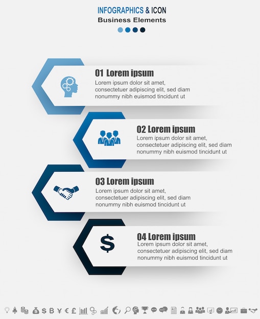 Plantilla de gráfico de proceso de línea de negocio de infografía.