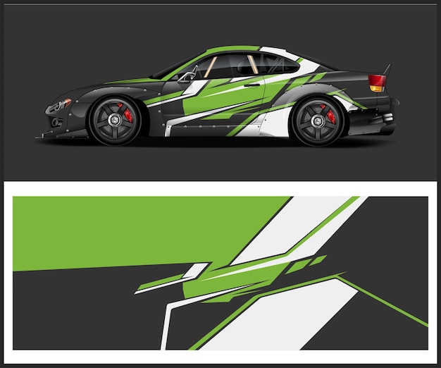 plantilla de gráficos vectoriales de ilustración de diseño de Race Car Wrap