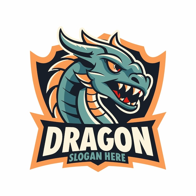 plantilla gratuita de logotipo de dragón vectorial para el logotipo de juegos