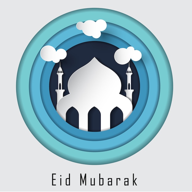 Plantilla de hermoso diseño islámico Eid Mubarak