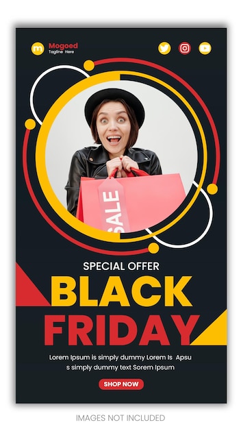 Plantilla de historia de instagram de black friday