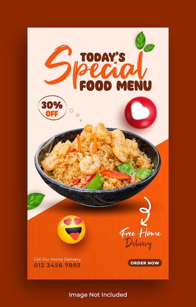 Plantilla de historia de instagram de comida