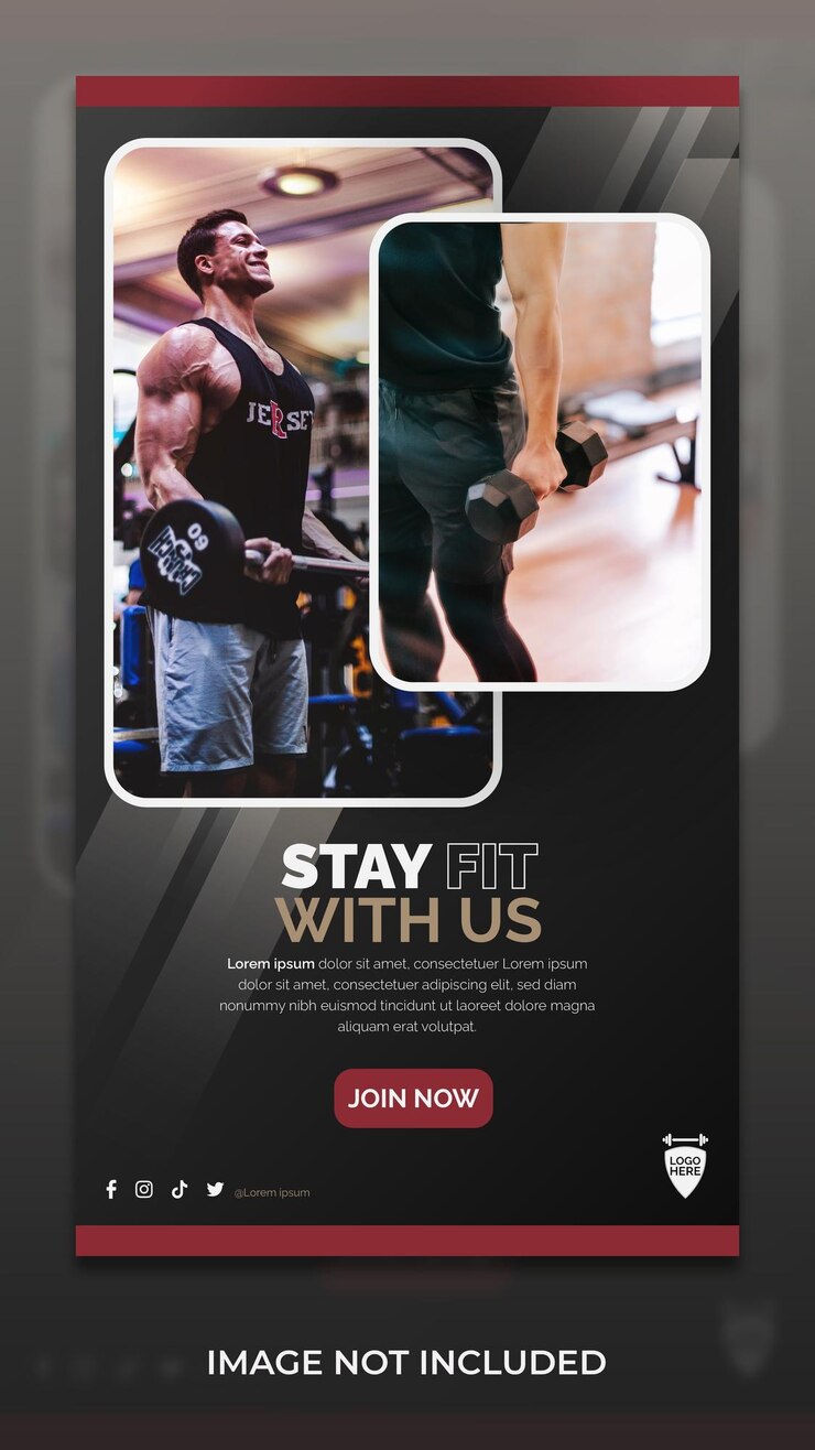 Plantilla de historia de Instagram de entrenamiento de gimnasio de fitness