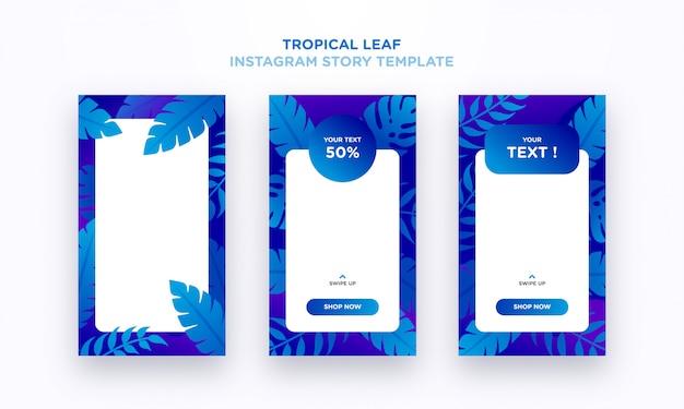 Plantilla de historia de instagram de tropical leaf