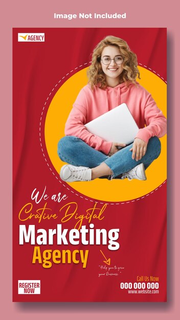 Plantilla de historia de marketing digital creativo para instagram