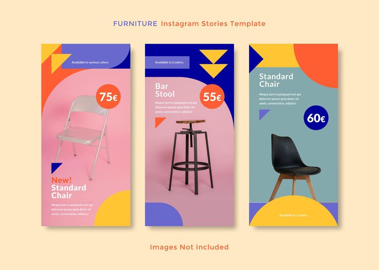 Plantilla de historia de redes sociales de tema de muebles.