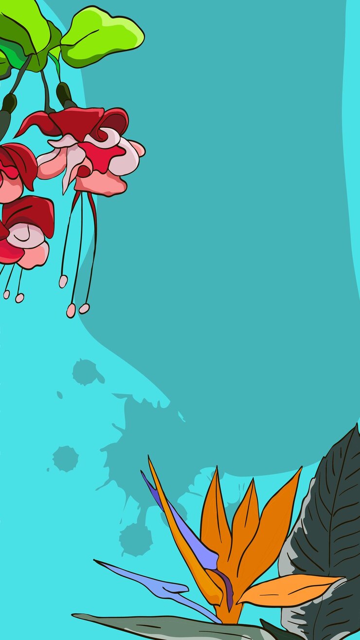 Vector plantilla de historia de redes sociales de vector para historias de instagram de venta de verano fondo tropical de vida salvaje con animales palmeras flores exóticas