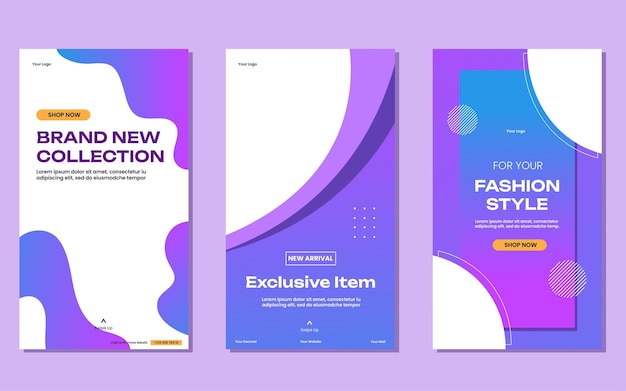 Plantilla de Historias de Instagram editable de moda. Diseño para redes sociales.