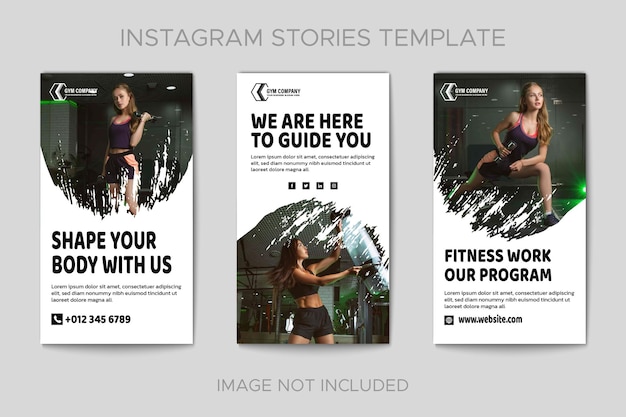 Plantilla de historias de Instagram de entrenamiento de culturismo