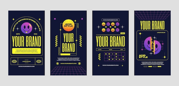 plantilla de historias de Instagram de estilo ácido gradiente