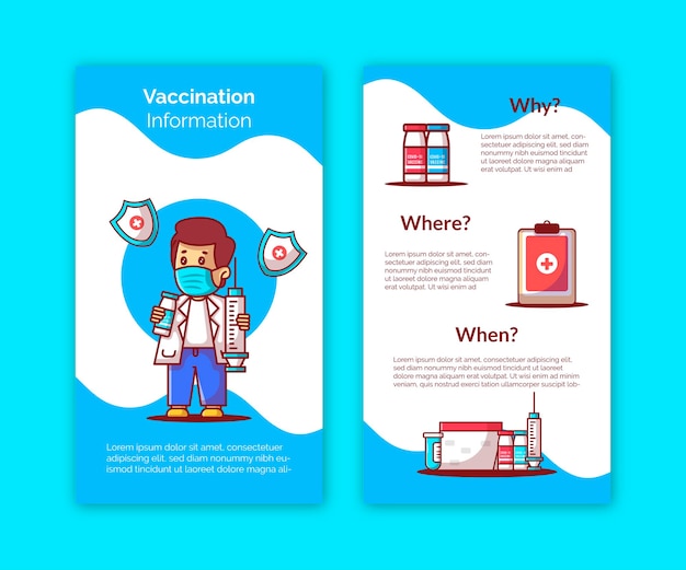 Plantilla de historias de Instagram de información sobre vacunas