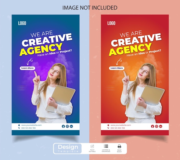 La plantilla de historias de Instagram de promoción de negocios de Victor