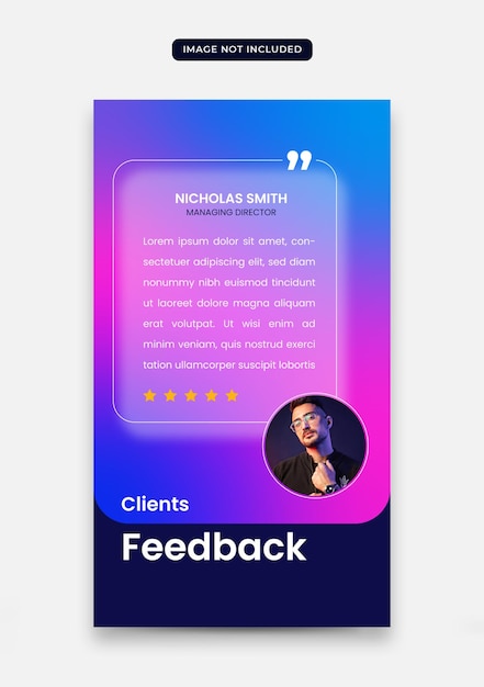 Plantilla de historias de instagram de testimonio de comentarios de clientes