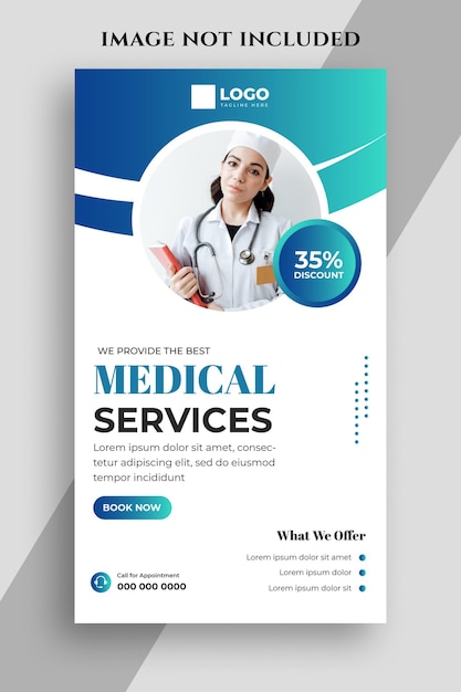 Plantilla de historias de redes sociales médicas y de atención médica
