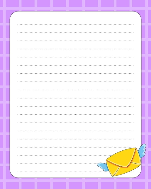Vector plantilla de hoja alineada papel de escritura a mano para lista de comprobación de diario planificador lista de deseos ilustración vectorial