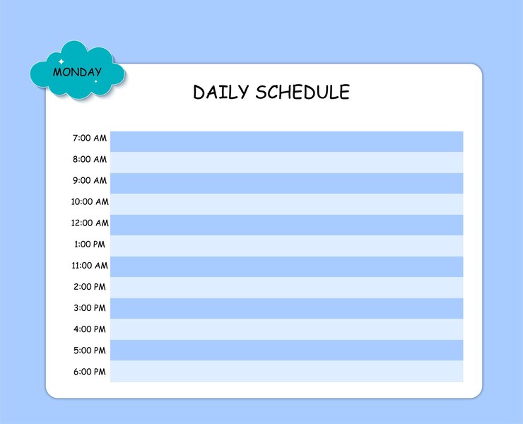 Plantilla de horario semanal colorido de Vactor en piso
