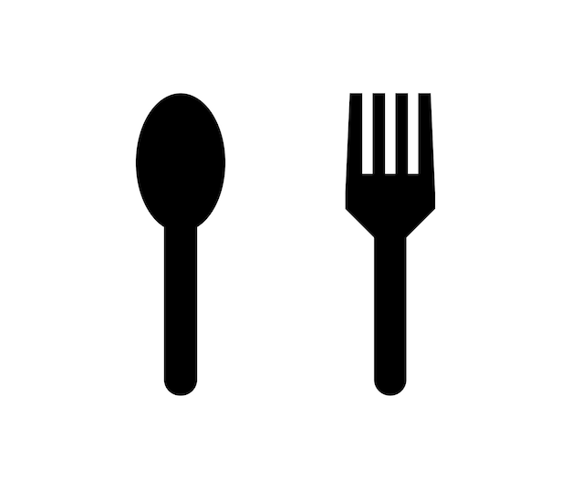 plantilla de icona de cuchara y tenedor.