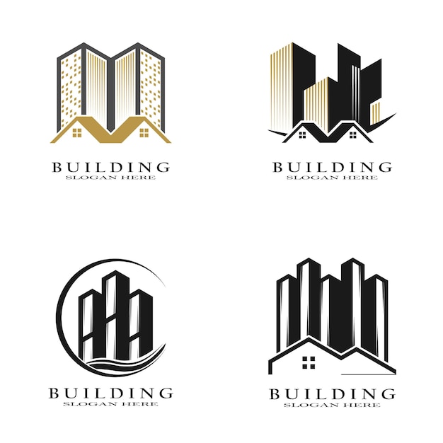 plantilla de icona de diseño de logotipo del conjunto de edificios