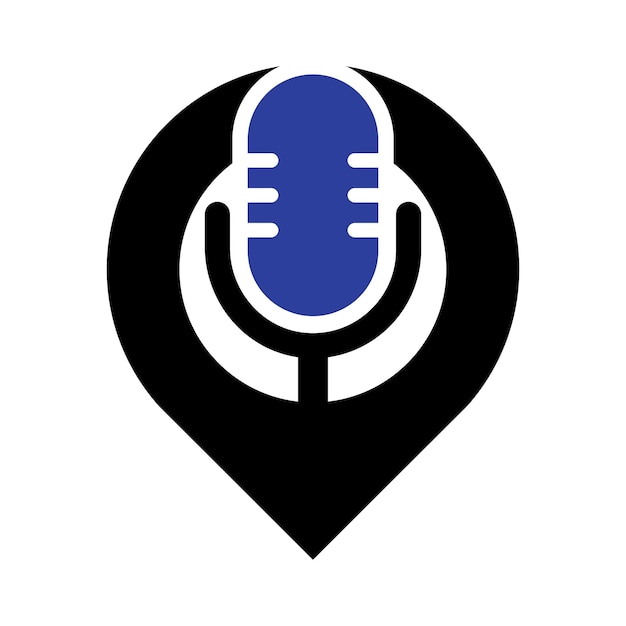plantilla de icona de diseño de logotipo vectorial de podcast gps
