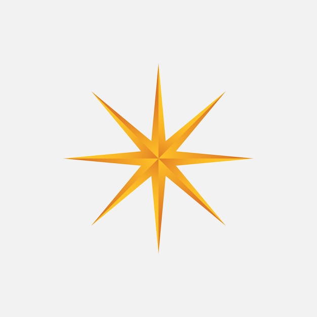 plantilla de icona de estrella brillante en 3D