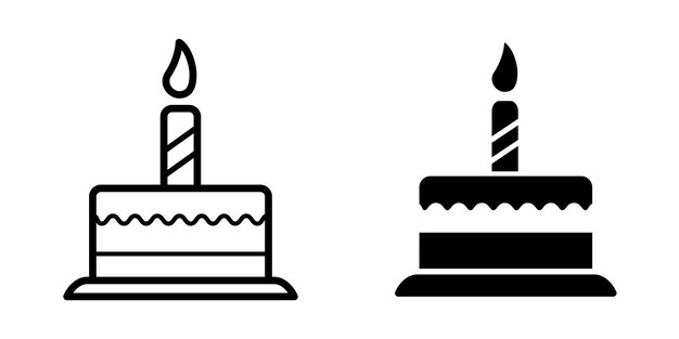 plantilla de icona de pastel de cumpleaños