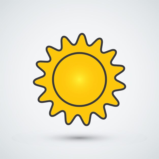 plantilla de icona plana del diseño del logotipo del sol