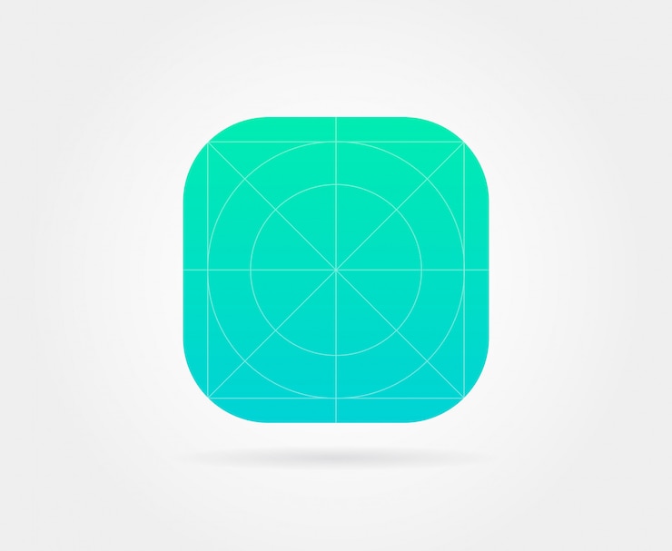 Vector plantilla de icono de aplicación con pautas