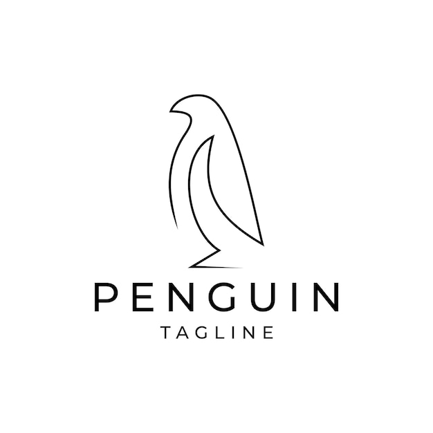 Plantilla de icono de diseño de logo de pingüino