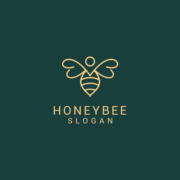 Plantilla de icono de diseño de logotipo de abeja de miel