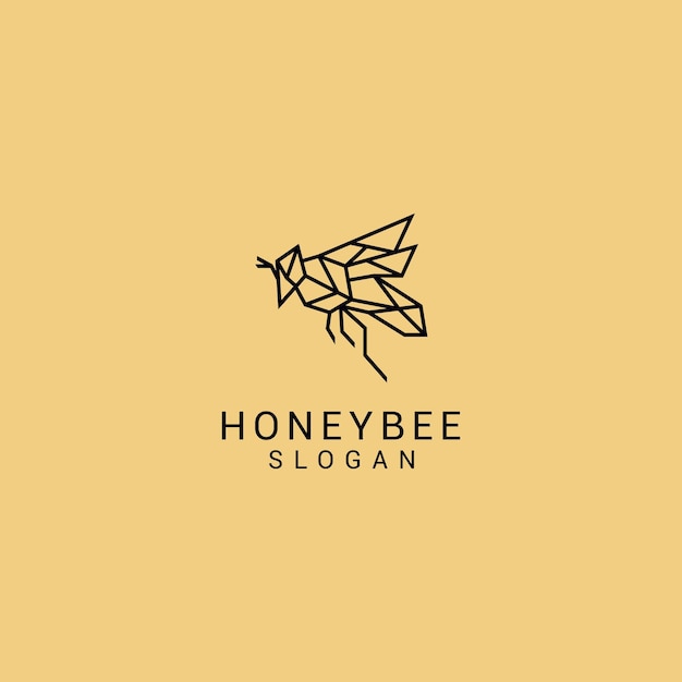 Plantilla de icono de diseño de logotipo de abeja de miel