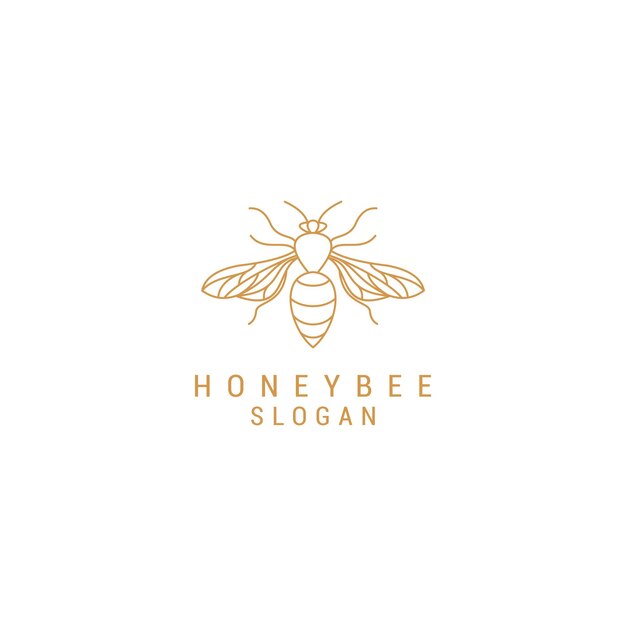 Plantilla de icono de diseño de logotipo de abeja de miel
