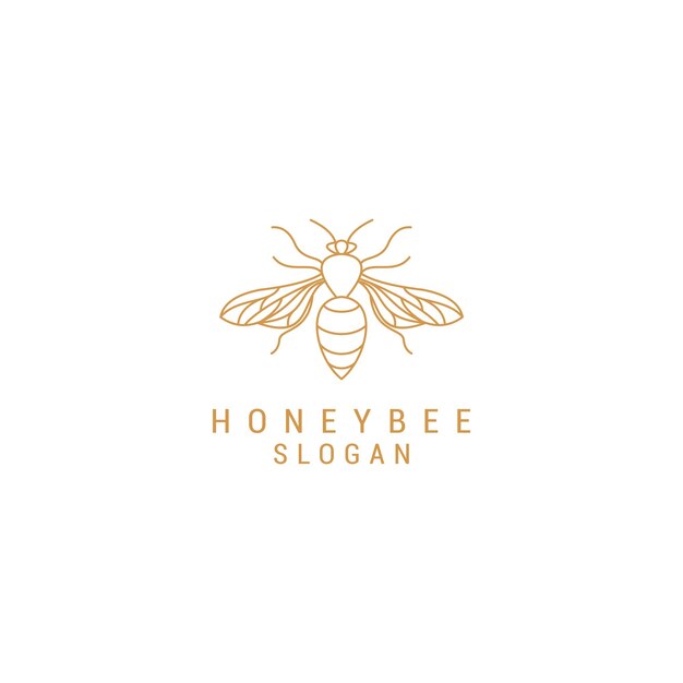 Plantilla de icono de diseño de logotipo de abeja de miel