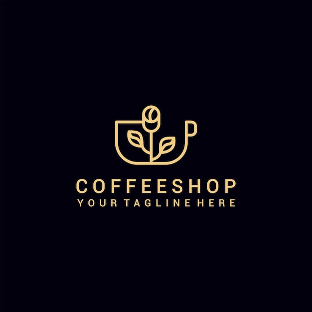 Plantilla de icono de diseño de logotipo de cafetería