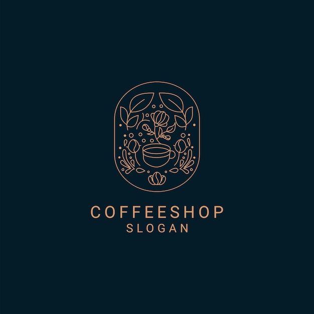 Plantilla de icono de diseño de logotipo de cafetería