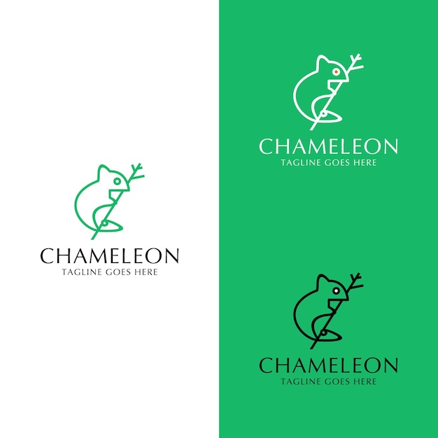 Plantilla de icono de diseño de logotipo de camaleón