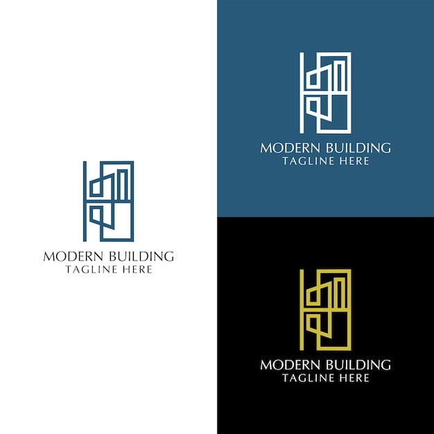 Plantilla de icono de diseño de logotipo de edificio moderno