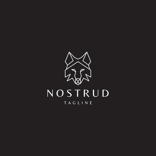 Plantilla de icono de diseño de logotipo de lobo