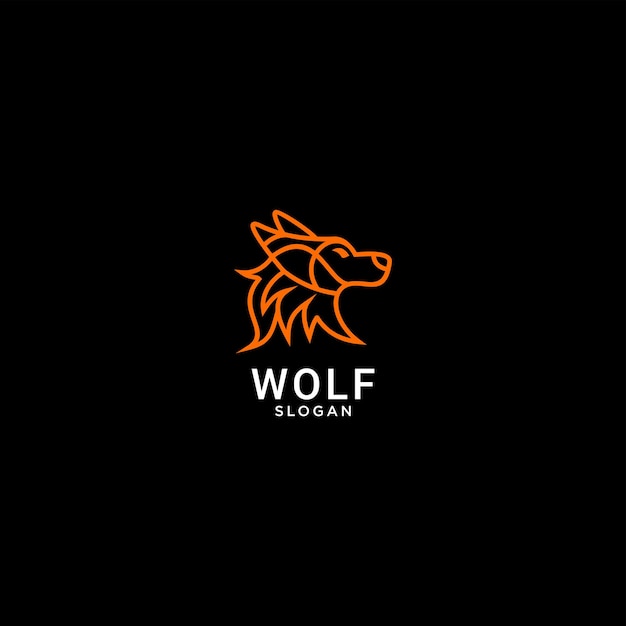 Plantilla de icono de diseño de logotipo de lobo